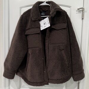 ALO Yoga Dark Brown Sherpa Utility Jacket